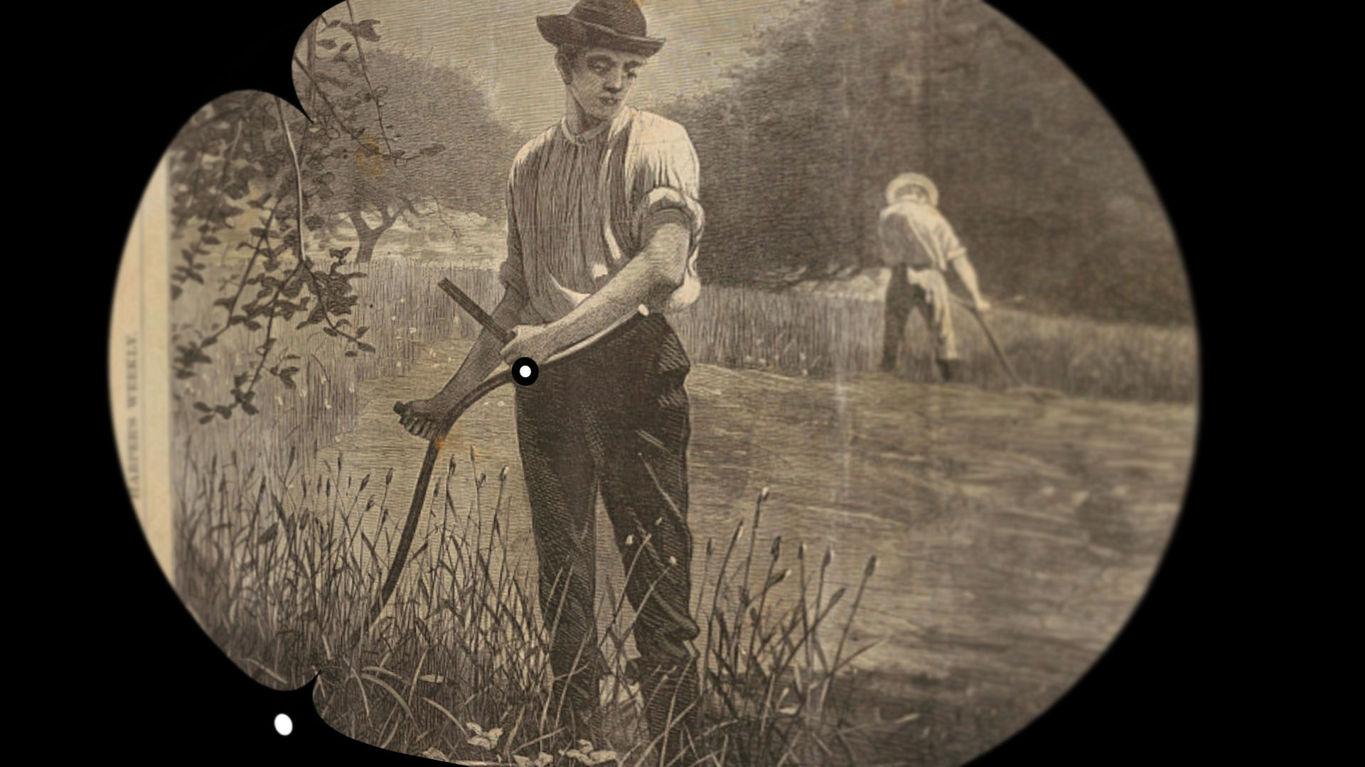 smithsonain image of farmer with a rake
