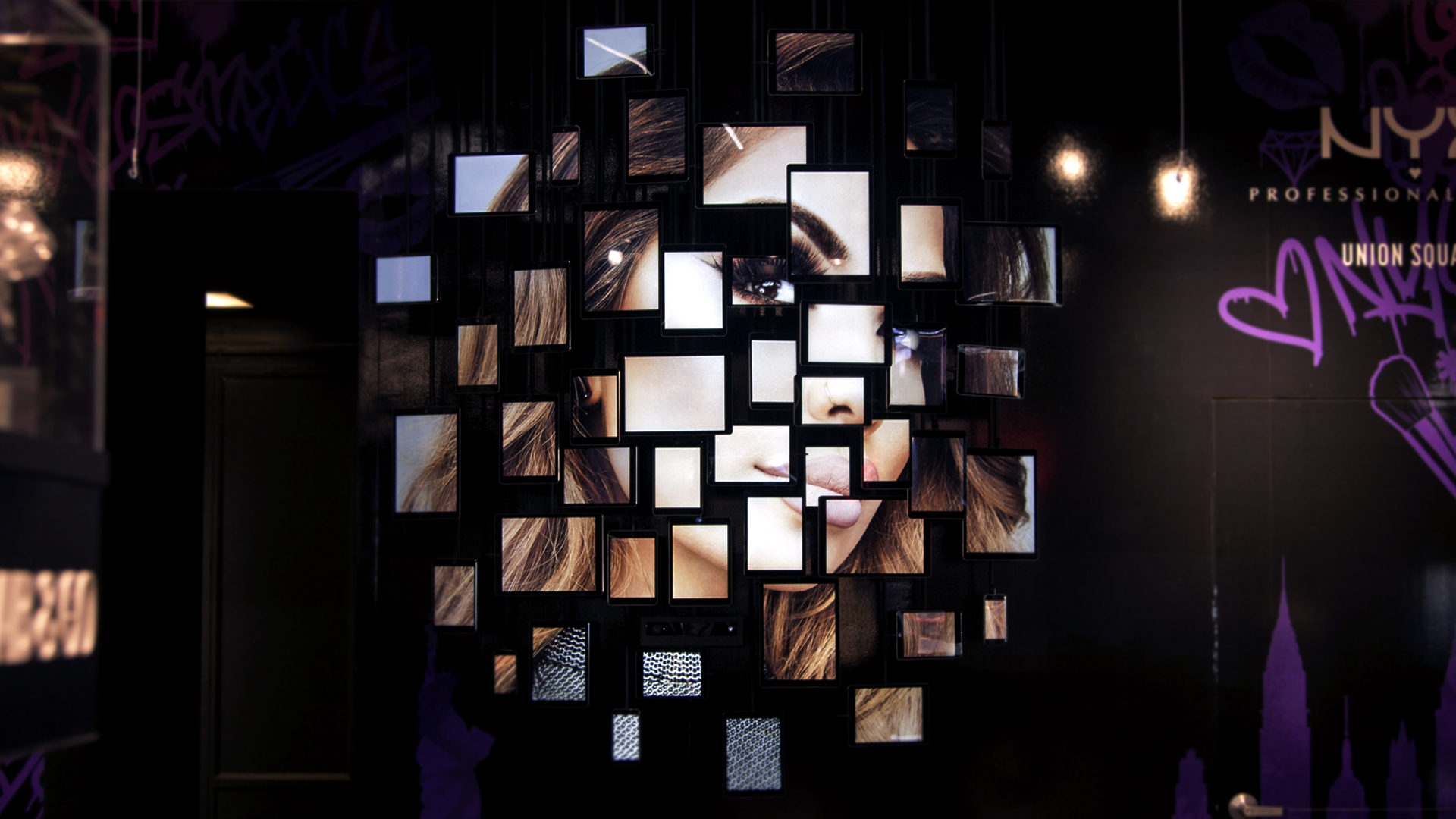 NYX Color Cast - interactive installation sculpture that loads Instagram images based on the color of your shirt