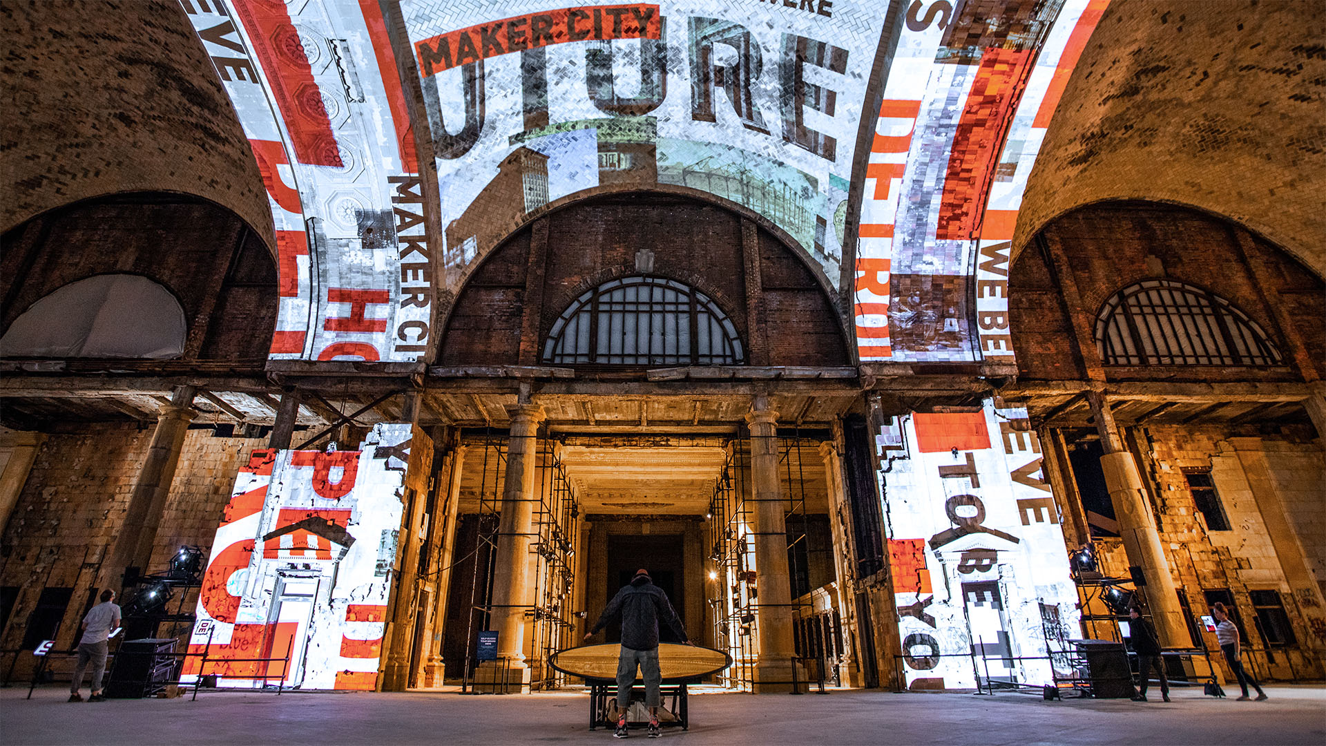 For Detroit is an interactive art installation and interior experience by Red Paper Heart for The Open House, Ford’s announcement of the purchase and future renovation of Michigan Central Station